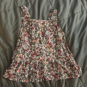 LOFT Floral Tank Top - Red, Green, Orange